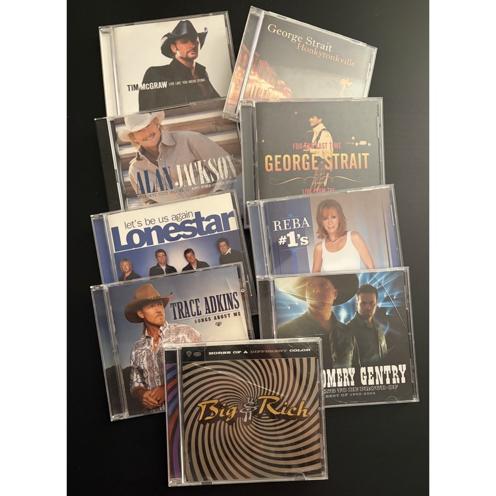 Country Music CD Lot 9 Albums, Tim McGraw, Montgomery Gentry, George Strait Etc